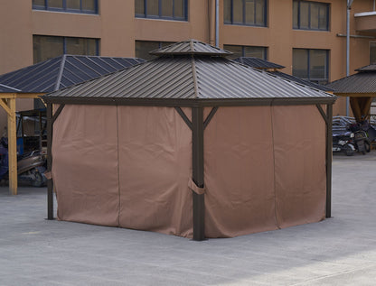 Afix 12 X 12 ft  Permanent Hardtop Gazebo Canopy - Bronze