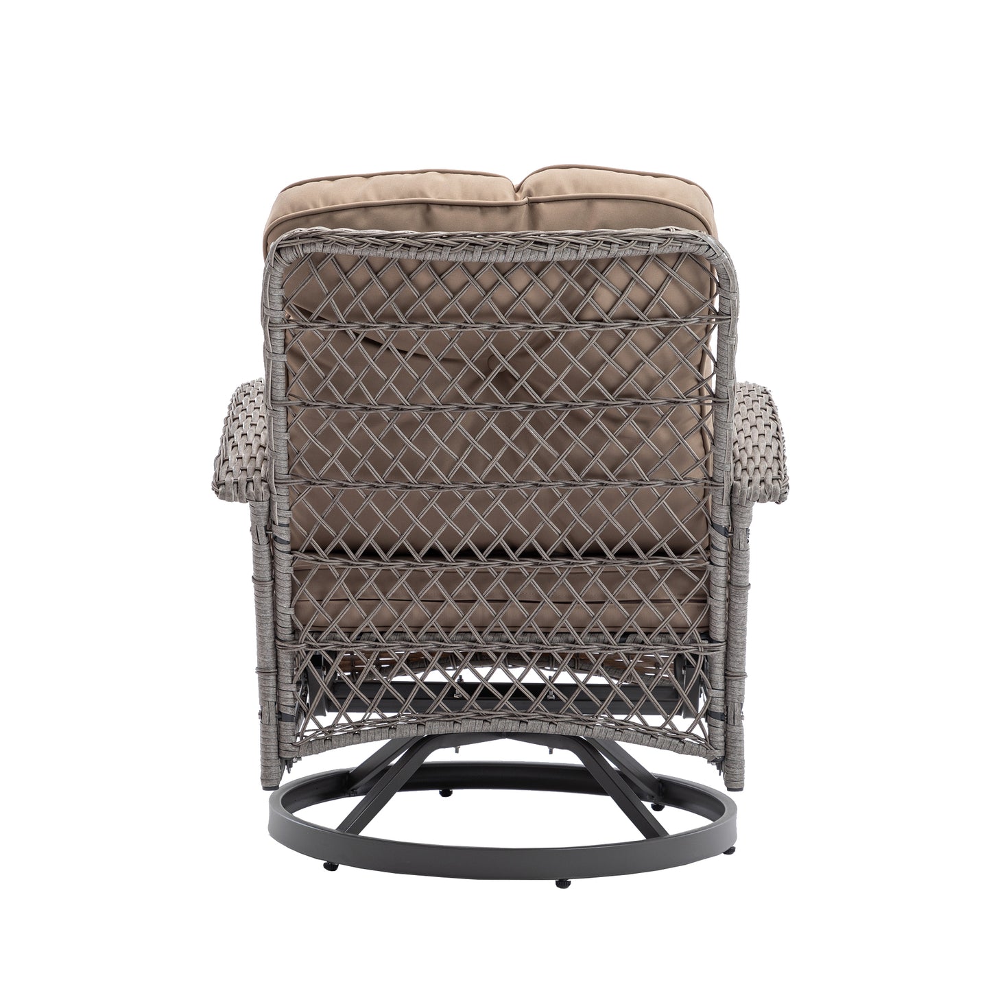 Tompkins 3 Pc Outdoor Swivel Rocker Patio Chairs - Khaki