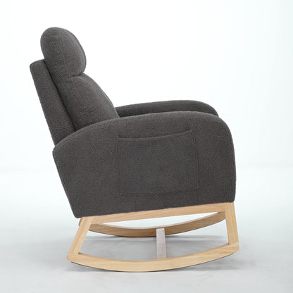 Parker Modern Accent Rocking Chair - Gray