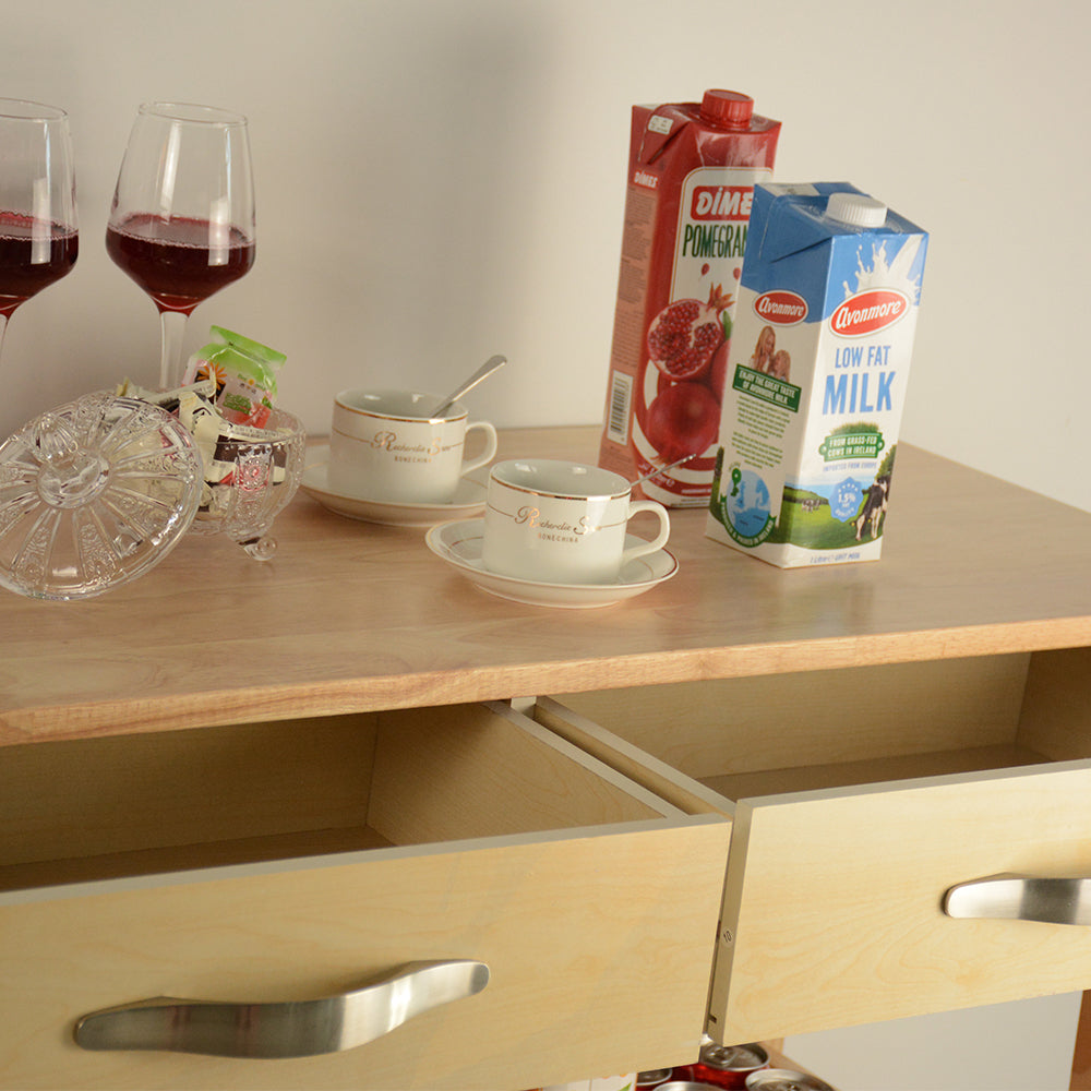 Vintage Kitchen Island & Kitchen Cart  - Natural