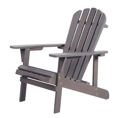 Seymour Outdoor Patio Adirondack Chair Solid Wood - Dark Gray