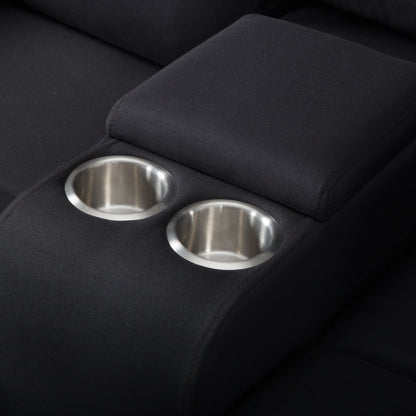 Mabel Manual Reclining Loveseat - Black