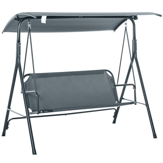 Akers 3-Person Porch Swing with Stand - Gray