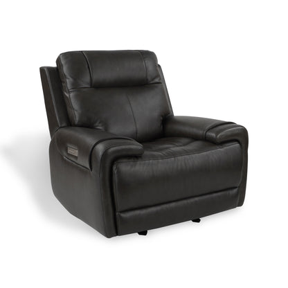 Zarno Genuine Leather Power Recliner  - Black