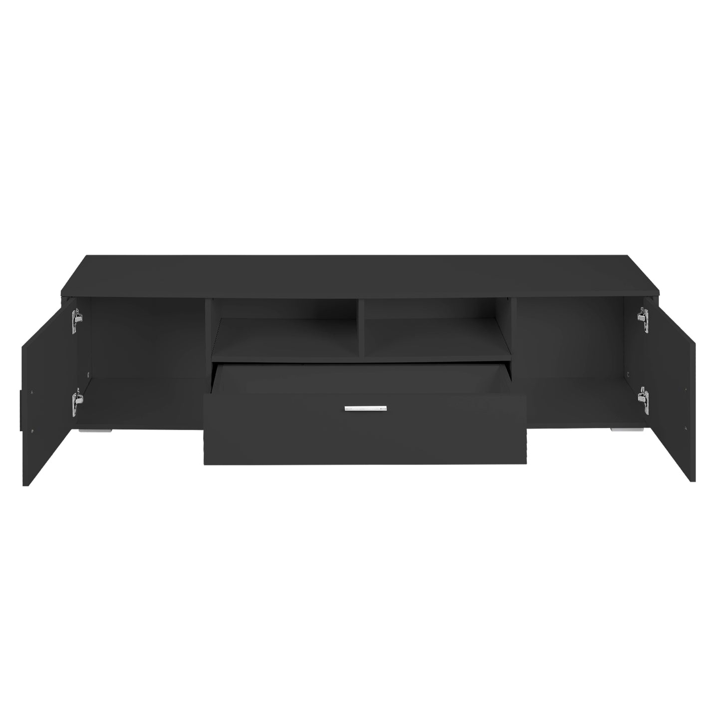 Comet TV stand with LED Lights Entertainment Center - Black