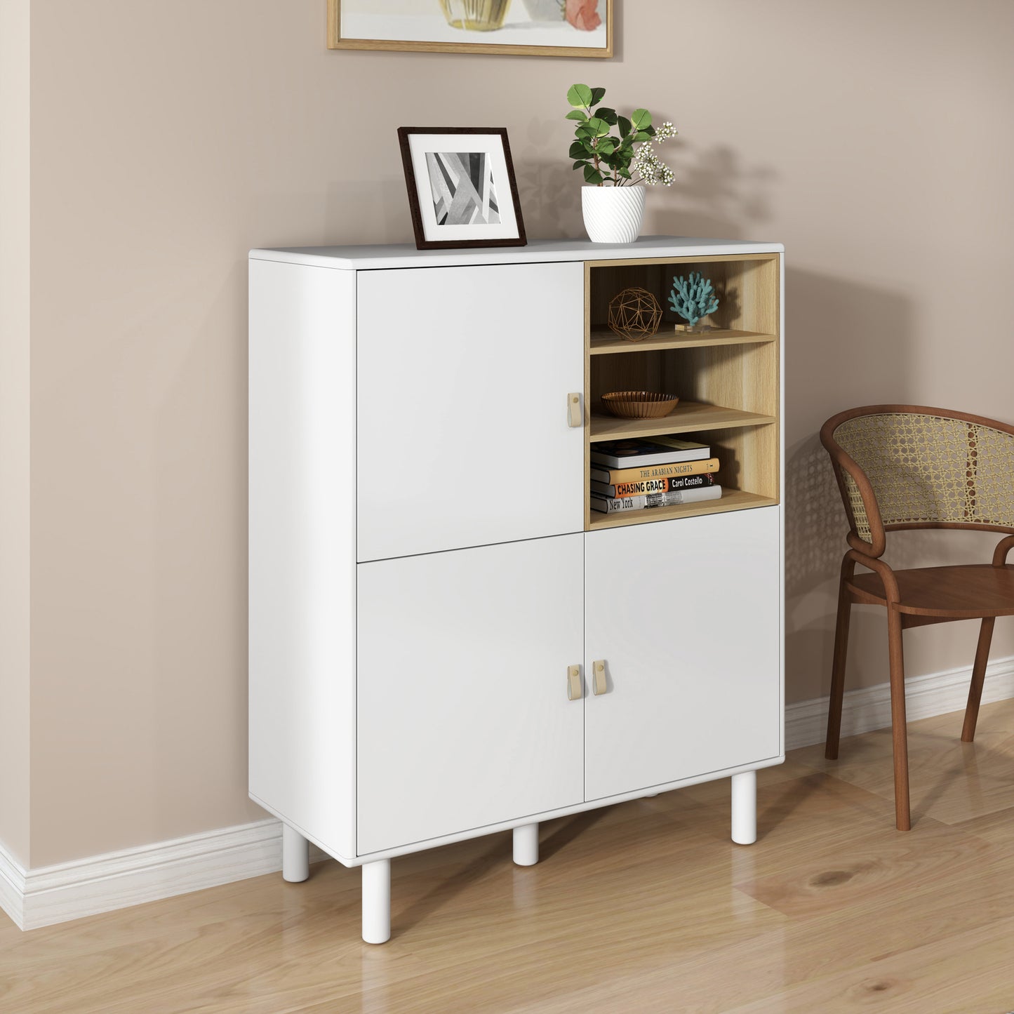 Giga Storage Wooden Cabinet - White