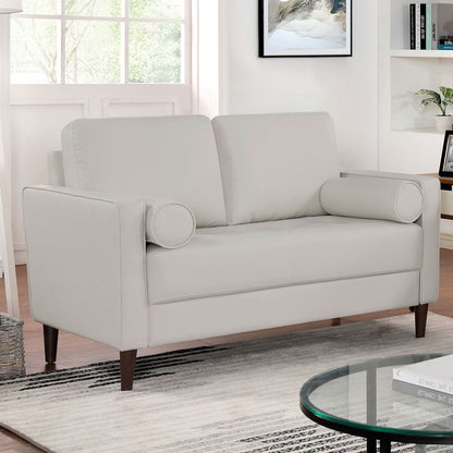 Houston Loveseat Leatherette Upholstered - Off White