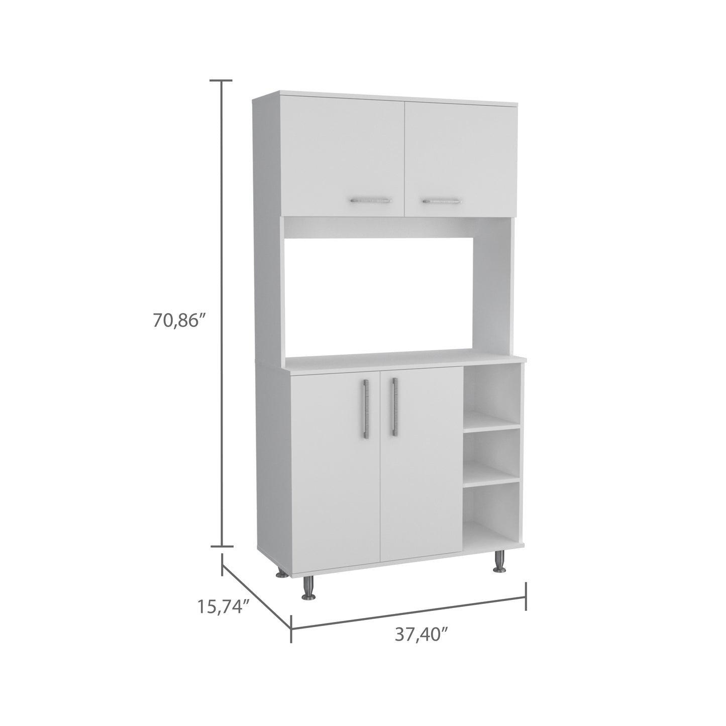 Bayshore 3-Shelf Pantry Cabinet - White