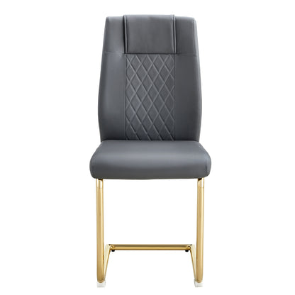 Skye Dining Chair Golden Metal Leg (Set of 6) - Gray