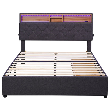 Nectar Full Size Upholstered Platform Bed - Dark Gray