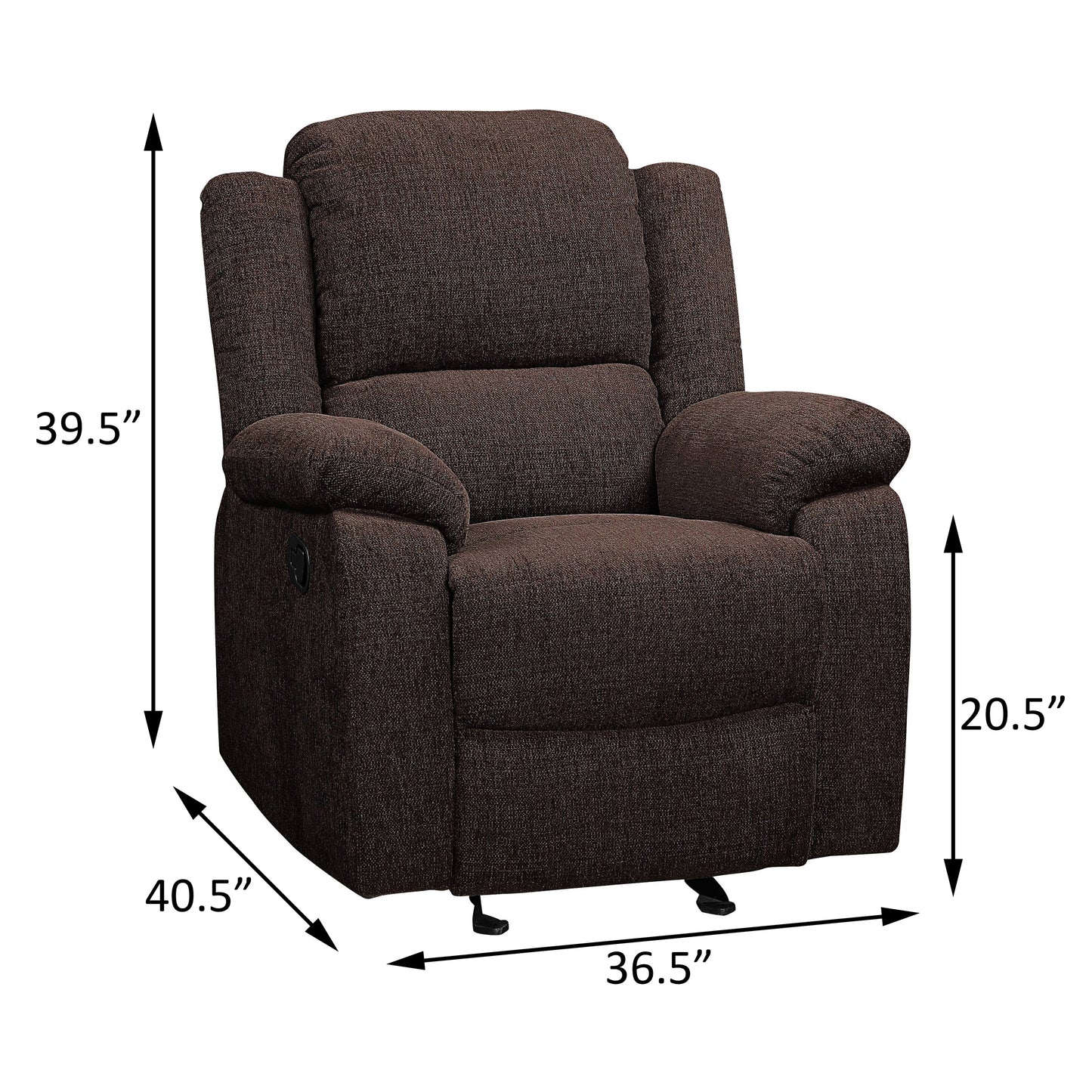 Silva Pillow Top Arms Glider Recliner - Brown