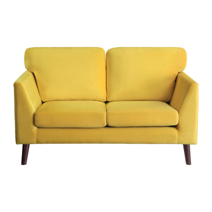 Darcy Velvet Loveseat - Yellow