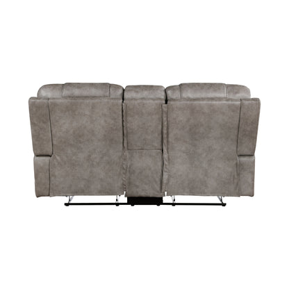 Zaina Dual Reclining Loveseat with Center Console - Brown