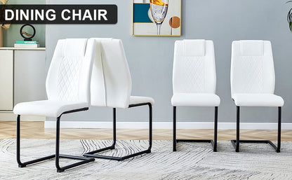 Skye Dining Chair Black Metal Leg (Set of 4) - White