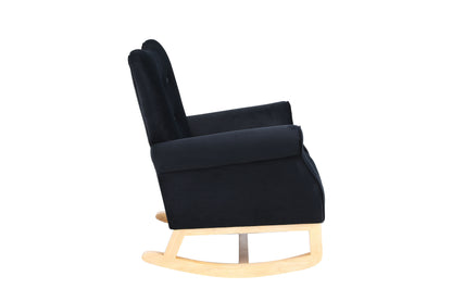 Jarvis Velvet Rocking Chair - Black