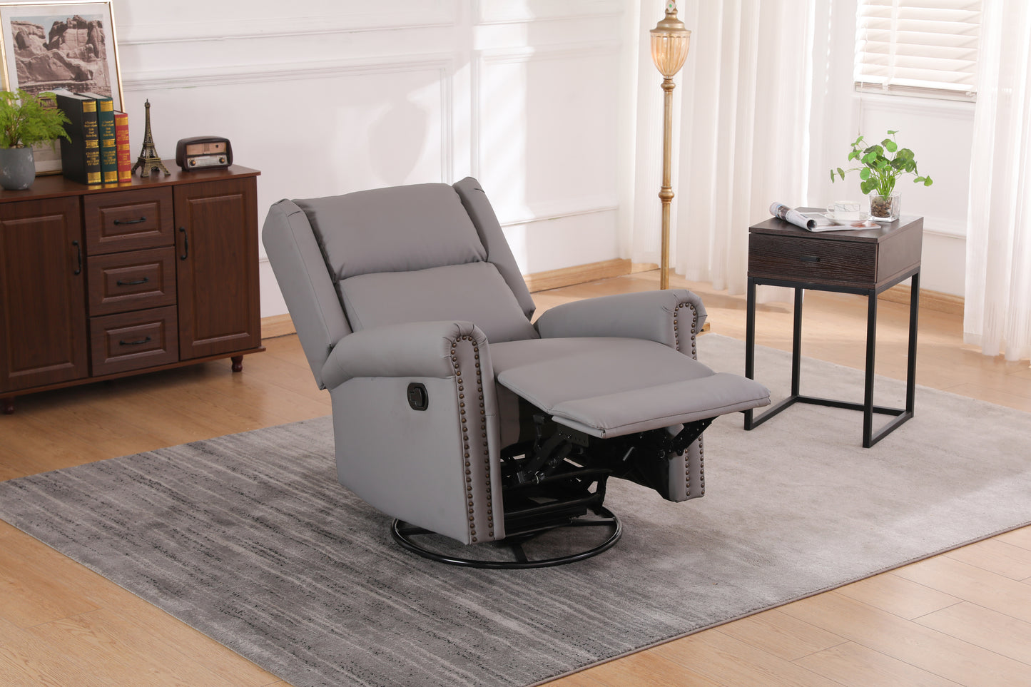 Daniela 360 Swivel Manual Recliner - Gray