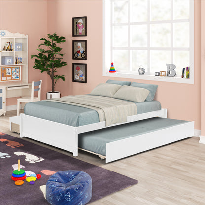 Trundle Max Twin Bed with Storage Drawers - White