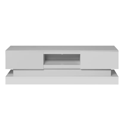 Scape 65 inchesGlossy TV Stand with LED Lights- White