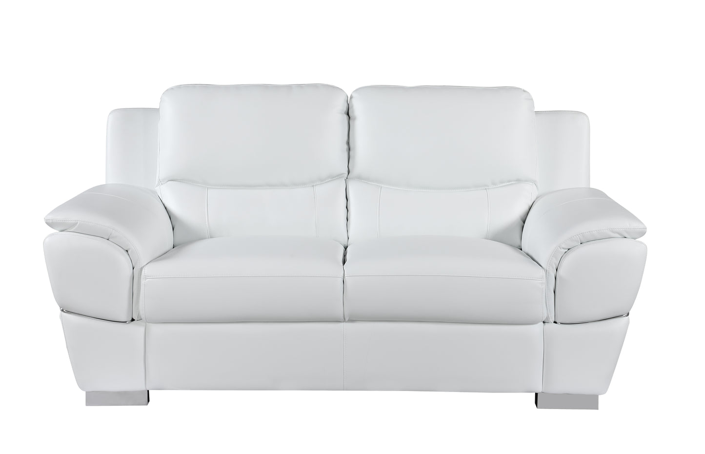 Harvey Genuine Leather Loveseat - White