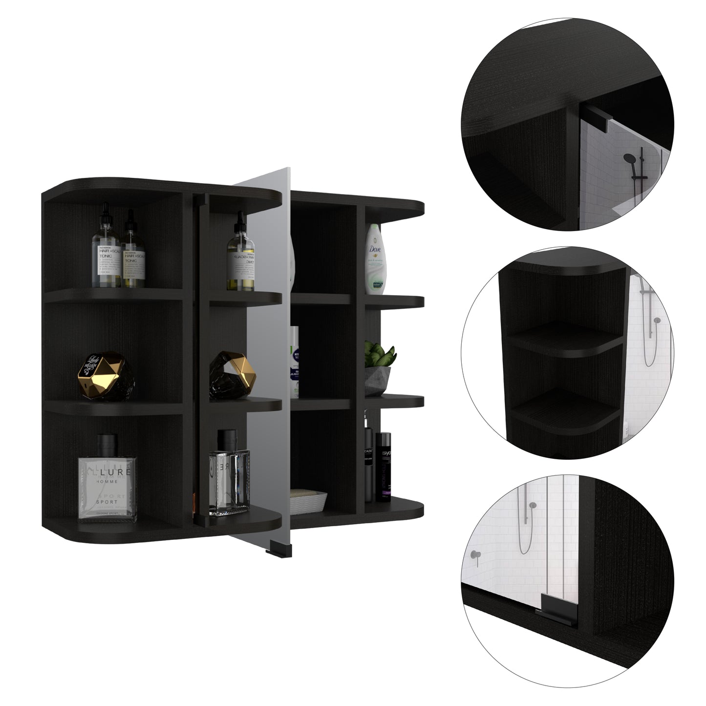 Milan Medicine Cabinet - Black