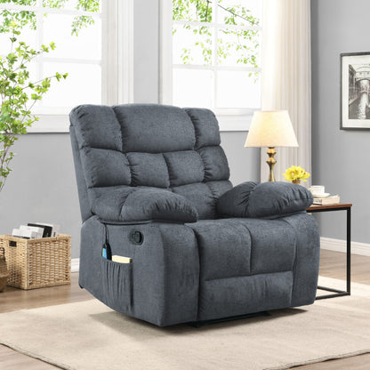 Jovan Power Recliner with Massage - Charcoal