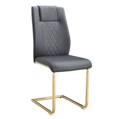 Skye Dining Chair Golden Metal Leg (Set of 6) - Gray