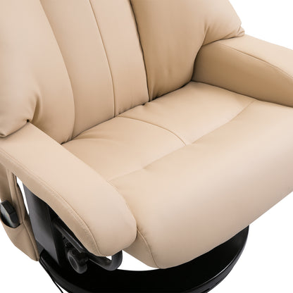 Rexi Massage Recliner Chair with Ottoman - Beige