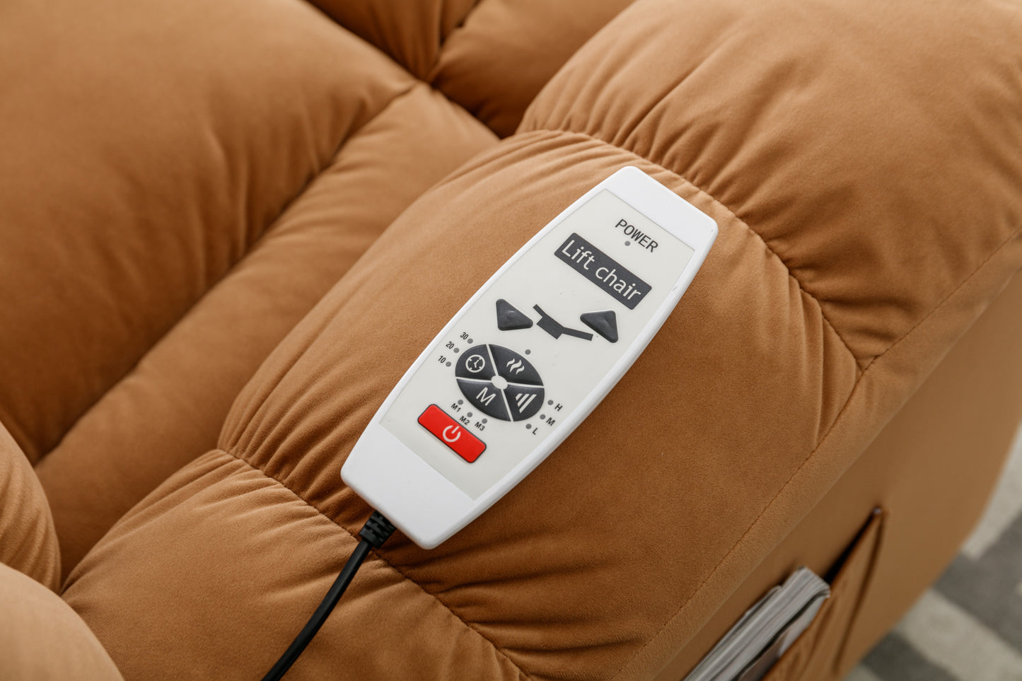 Parsons Power Recliner with Massage Function - Light Brown