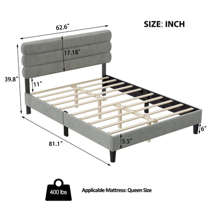 Wee Queen Size Bed Frame - Light Gray