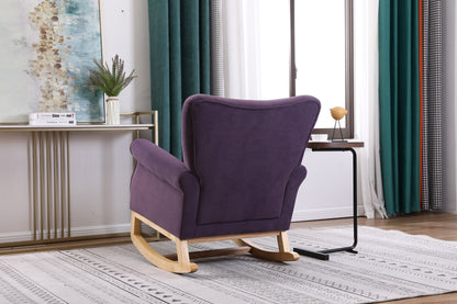 Jarvis Velvet Rocking Chair - Purple