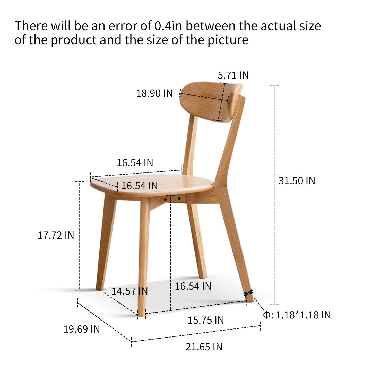 Gita Wooden Dining Chair (Set of 4) - Oak