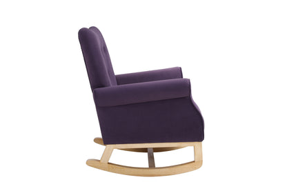 Jarvis Velvet Rocking Chair - Purple