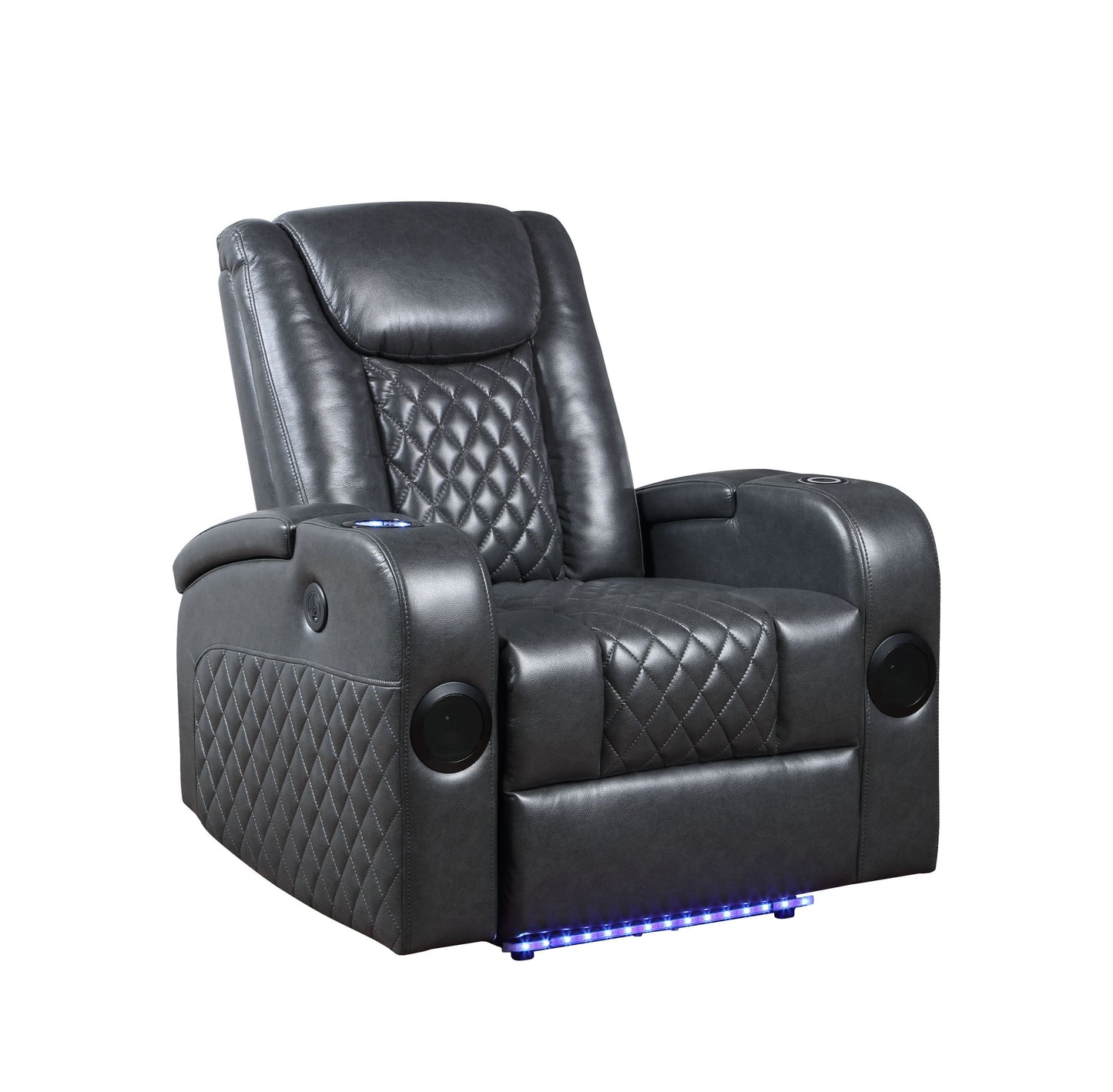 Merritt Power Recliner with Bluetooth - Dark Gray