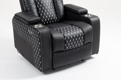 Warner II Power Recliner with Multifunctional Features - Black