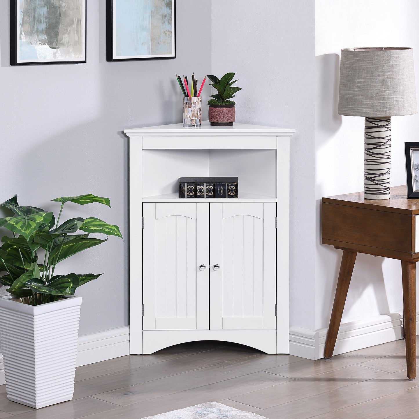 Carson II Corner Cabinet - White