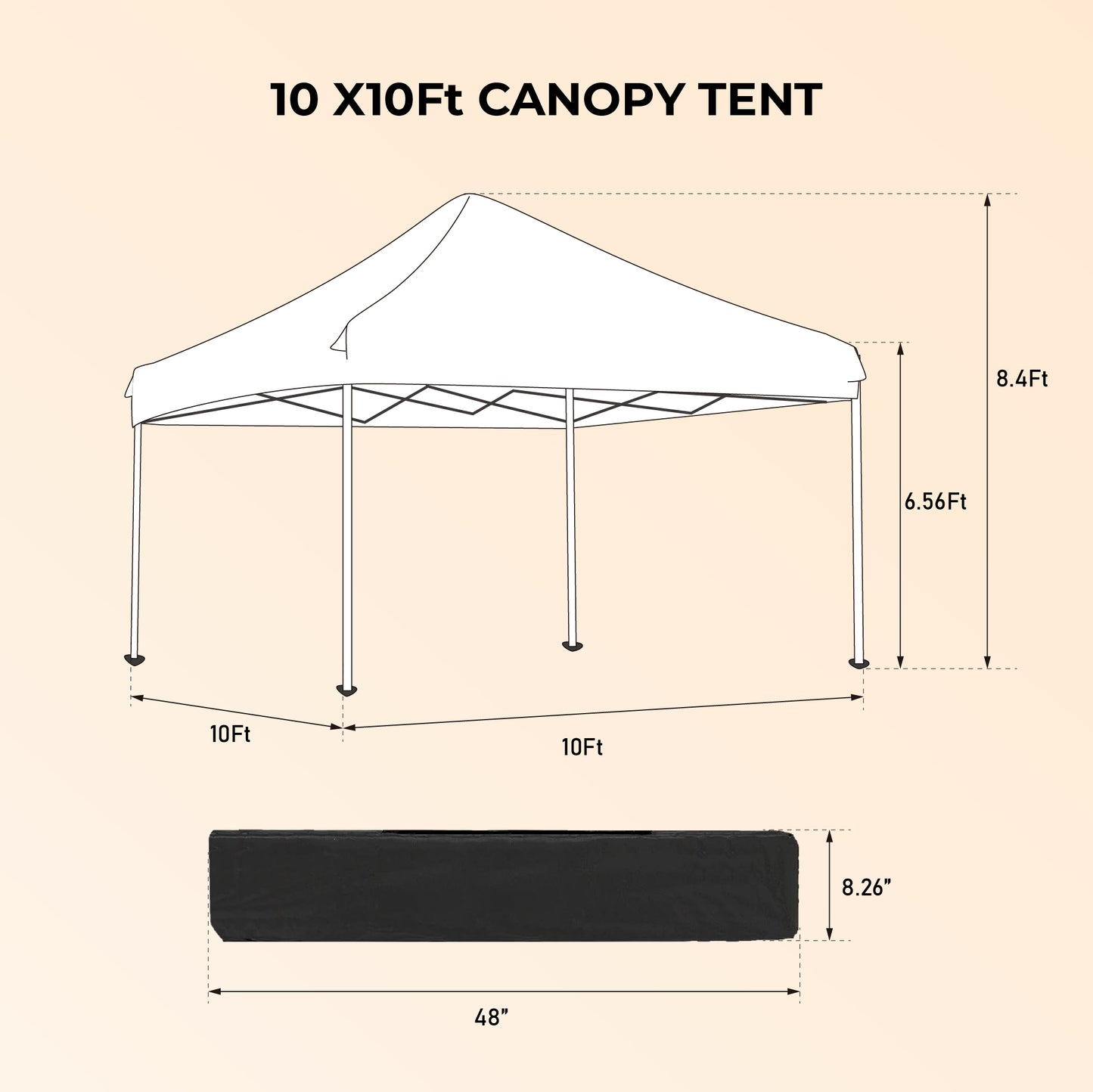 Cami 10 x 10 ft Outdoor Patio Gazebo Canopy Tent - Beige