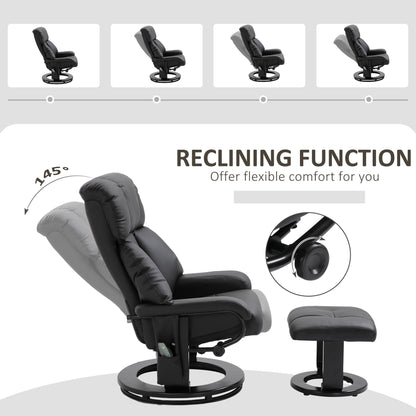 Homcom Recliner Chair with Vibration Massage - Black