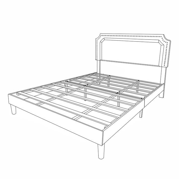 Solanas King Size Platform Bed Frame - Beige