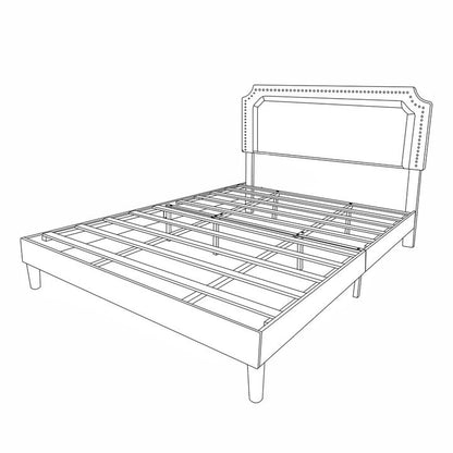 Solanas King Size Platform Bed Frame - Beige