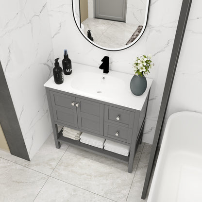 Bathroom Vanity With Soft Close Drawers and Gel Basin