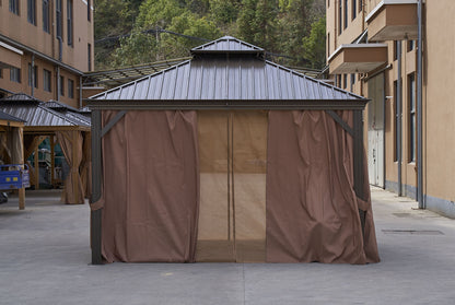 Afix 12 X 12 ft  Permanent Hardtop Gazebo Canopy - Bronze