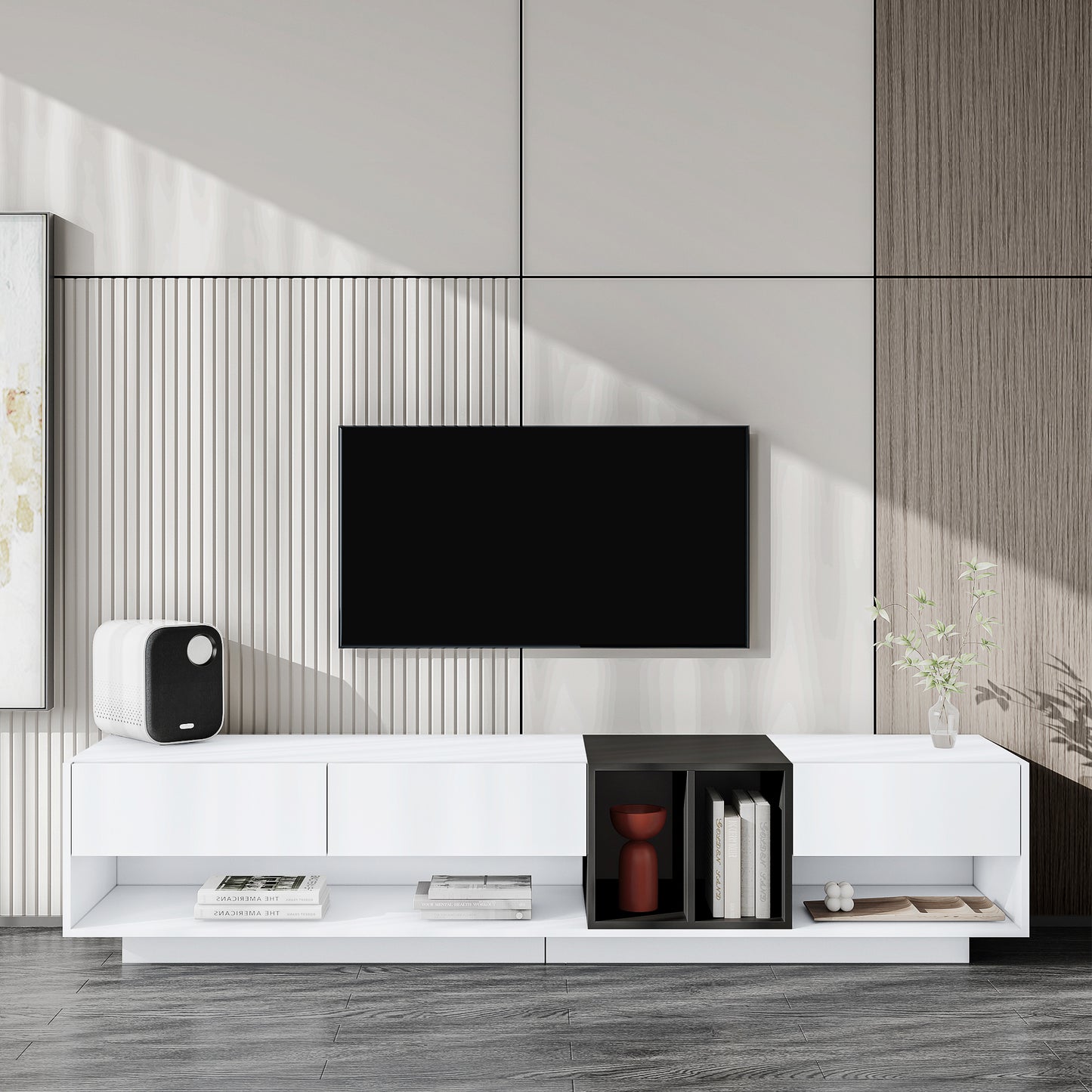 Moka Sleek TV Stand - White