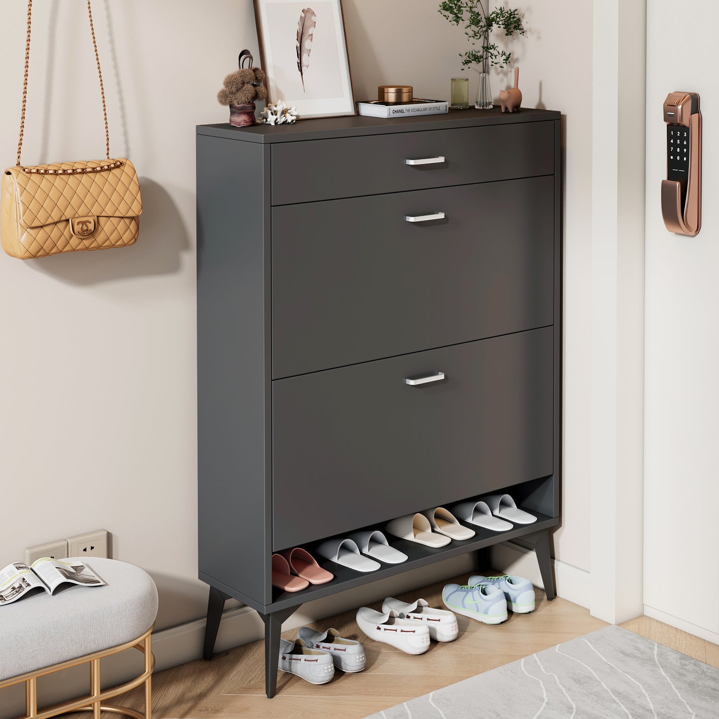 Rui Shoe Cabinet - Gray