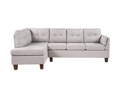 Dalia Linen Modern Sectional Sofa with Left Facing Chaise - Light Gray