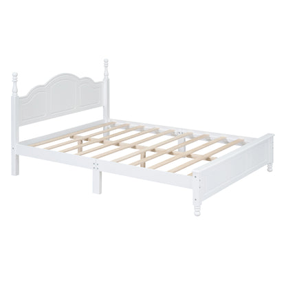 Quarto Full Size Wood Platform Bed Frame - White