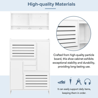 Haru Multi-Functional Shoe Cabinet - White