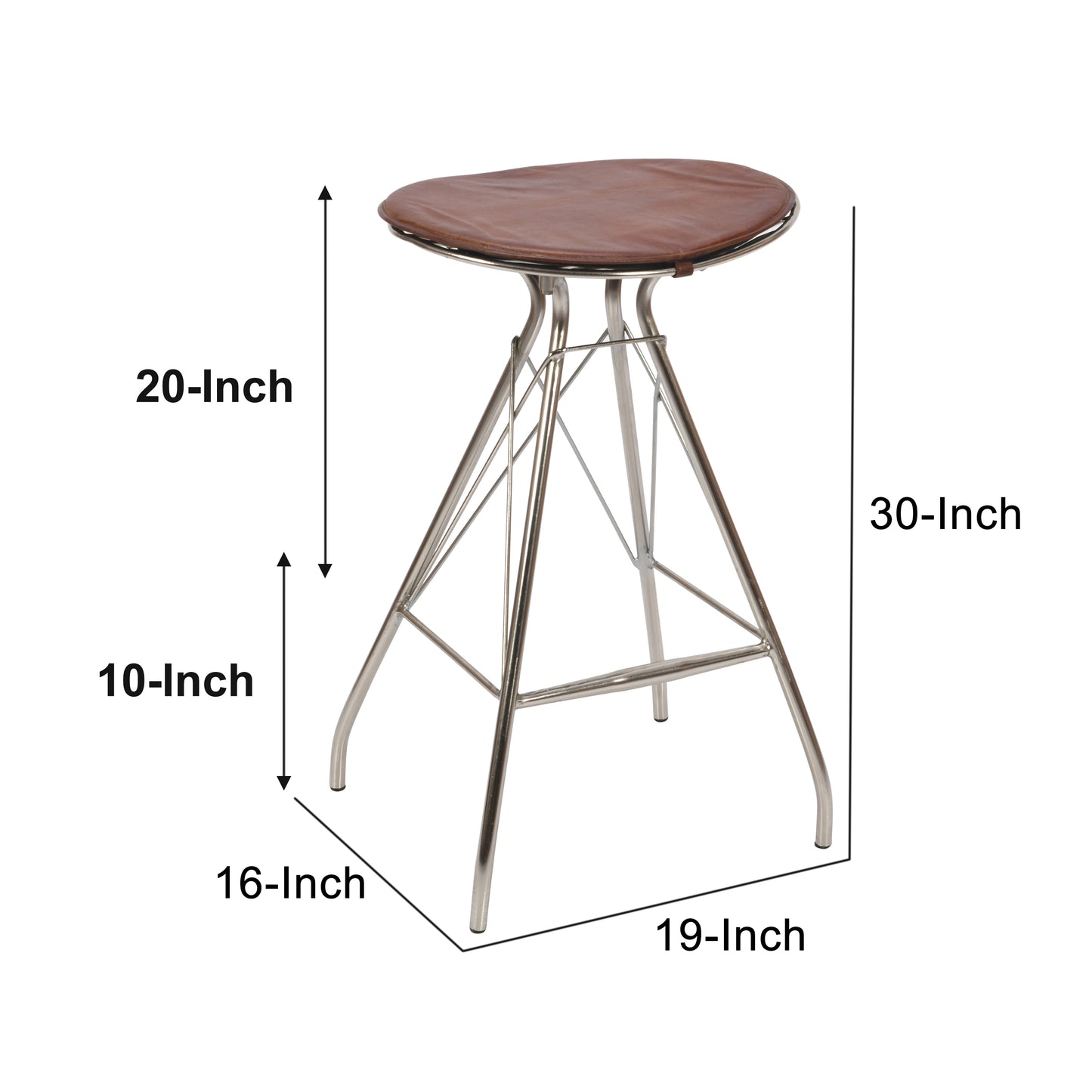 Simple Round Leather Bar Stool