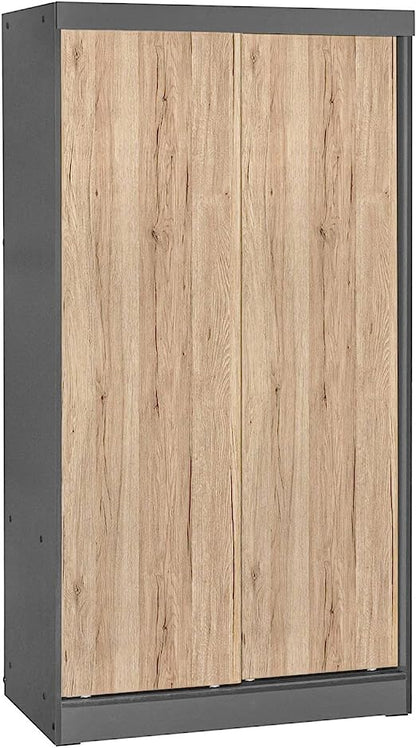 Go Green Woods Modern Wood Double Sliding Door Wardrobe