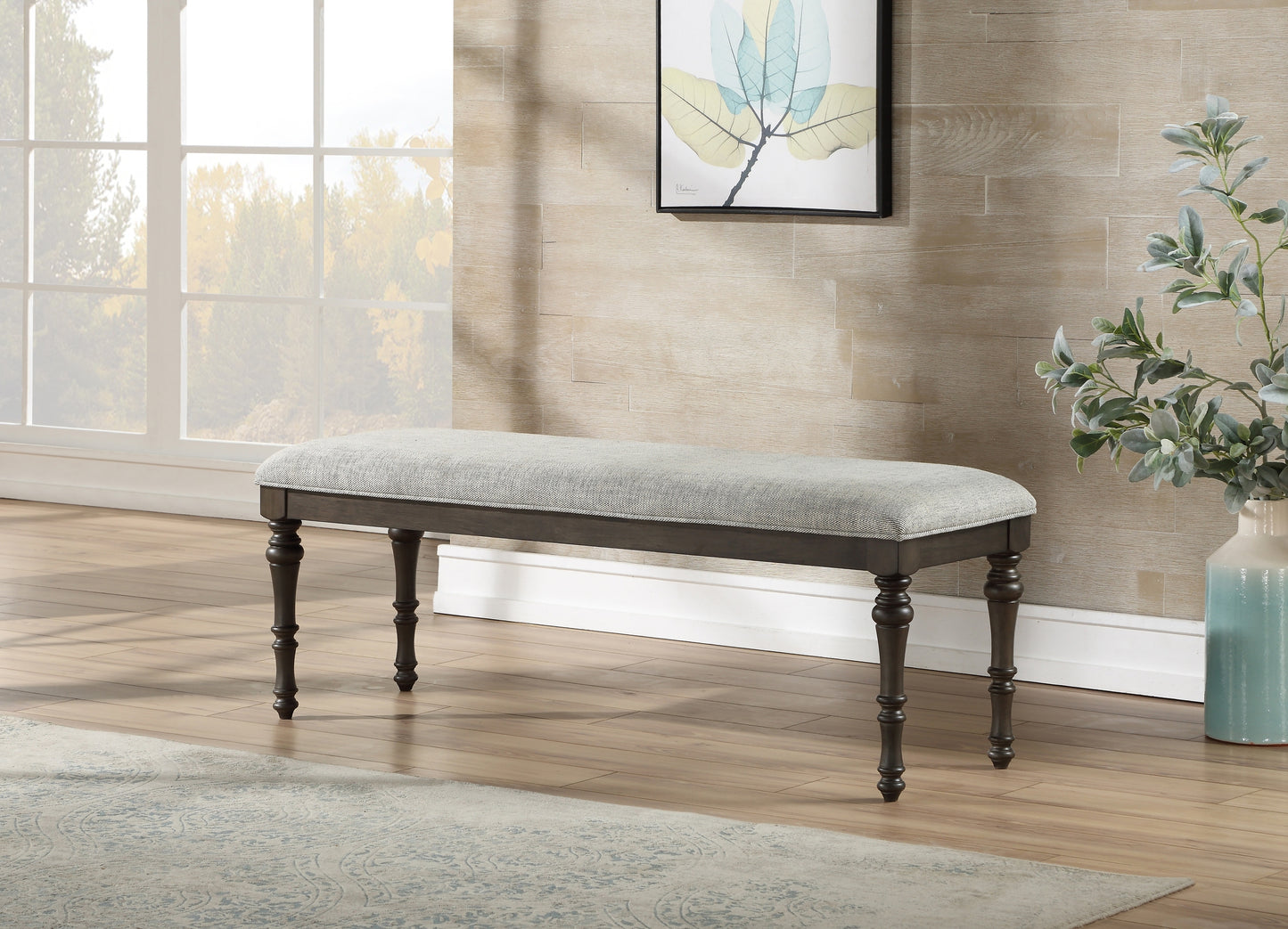 Linnet Padded Seat Bench - Dark Brown