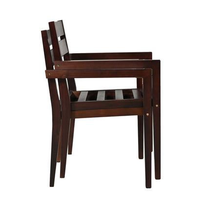 Carver Patio  Acacia Wood Outdoor Dining Table And Chairs Set - Dark Brown